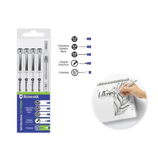 [330179] SET 3 ROTULAD. CALIBRADOS+PUNTA PINCEL+PORTAMINAS