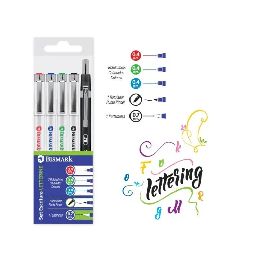 [330180] SET 3 ROT. COLOR CALIBRADOS+PUNTA PINCEL+PORTAMINA