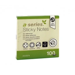 [AS0874] BLOC NOTAS ADHESIVAS 76X76 MM AMARILLAS 100 HOJAS  A SERIES