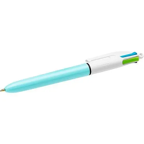 [982870] BOLÍGRAFO 4 COLORES FUN PASTEL CUERPO BLANCO/AZUL BIC