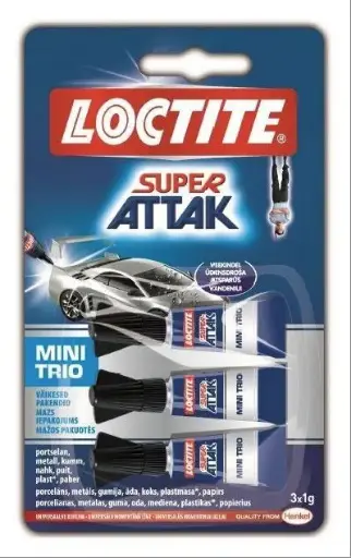[60340] LOCTITE SUPER ATTAK MINI TRIO ADHESIVO INSTANTÁNEO 3X1G