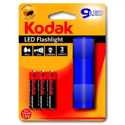 LINTERNA KODAK 9 LED FLASHLIGHT IP62 con pilas