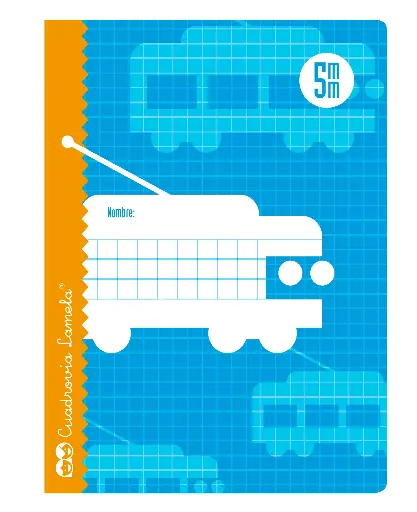 CUADERNO CUADROVÍA GRAPADO TAMAÑO CUARTILLA, 4º, 30 HOJAS 70GR, con margen, cubierta básica - LAMELA -