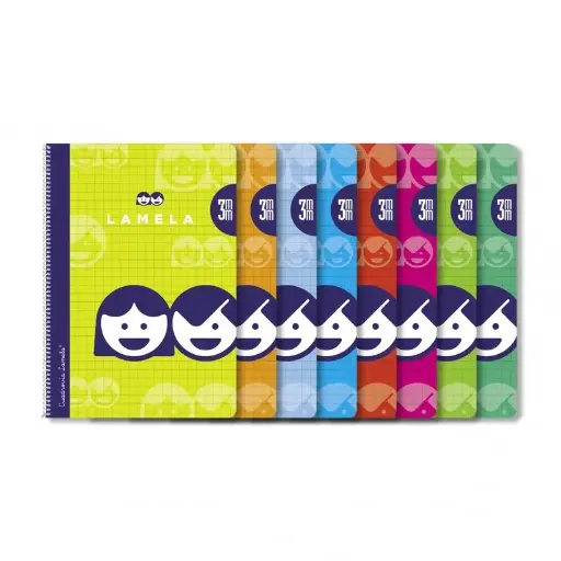 CUADERNO CUADROVÍA ESPIRAL TAMAÑO FOLIO,  80 HOJAS 70GR, con margen, cubierta básica, colores surtidos - LAMELA -