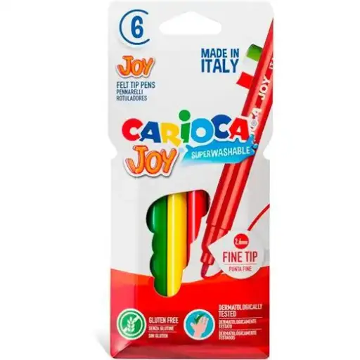 [40549] ROTULADOR JOY PUNTA FINA COLORES SURTIDOS ESTUCHE 6 UD - CARIOCA -