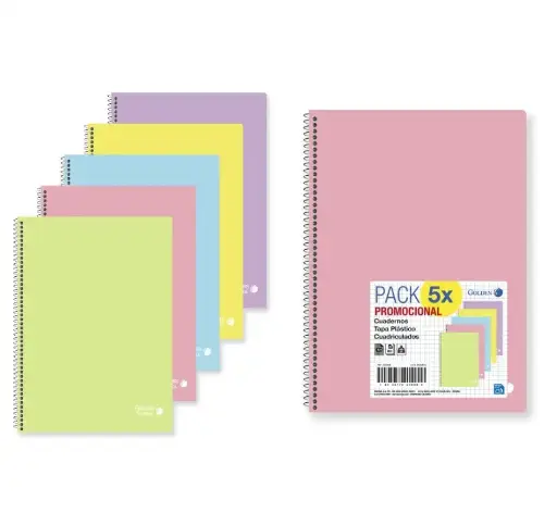 [333948] CUADERNO BASIC PASTEL T.P. A4 .80 H. 90GRS.CUAD.P5 - GOLDEN -