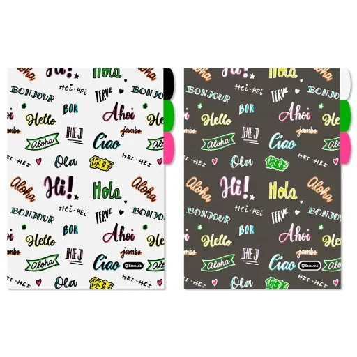 [332513] CARPETA A4 3 BOLSILLOS PP HELLO - BISMARK -