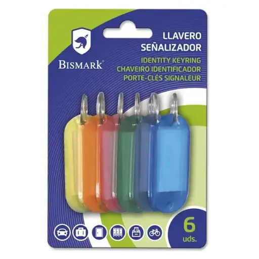 [326269] LLAVERO SEÑALIZADOR BISMARK QUALITY BLISTER 6 UDS.