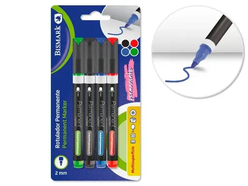 [332623] ROTULADOR PERMANENTE punta redonda, 4 unidades