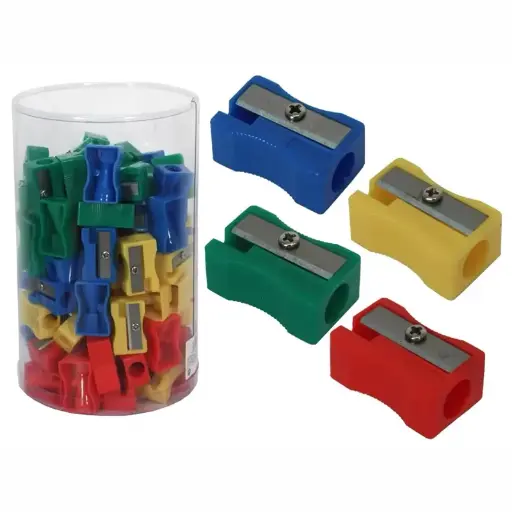 [304608] AFILALAPIZ PLASTICO sacapuntas 1 uso, colores surtidos - BISMARK - 