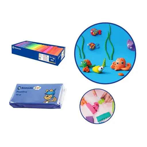 [324128] PLASTILINA barra 150 grs colores neón - bismark - 